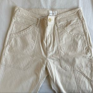 Cream Anthropologie Carpenter Pants